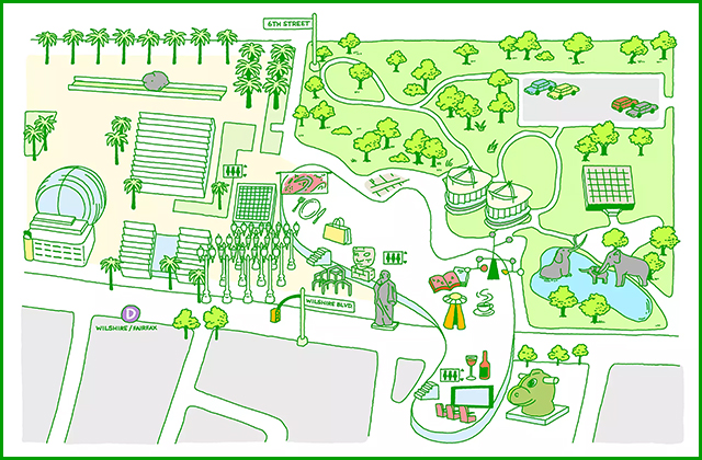 Come for the Jeff Koons living sculpture, stay for the wine: A map of LACMA’s David Geffen Galleries