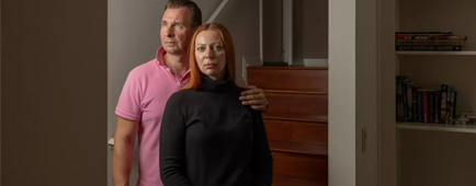 Anton Perevalov and his wife, Tatiana Zaiko, stand for a portrait in their home in Westlake Village. Anton Perevalov and his wife, Tatiana Zaiko, stand for a portrait in their home in Westlake Village.