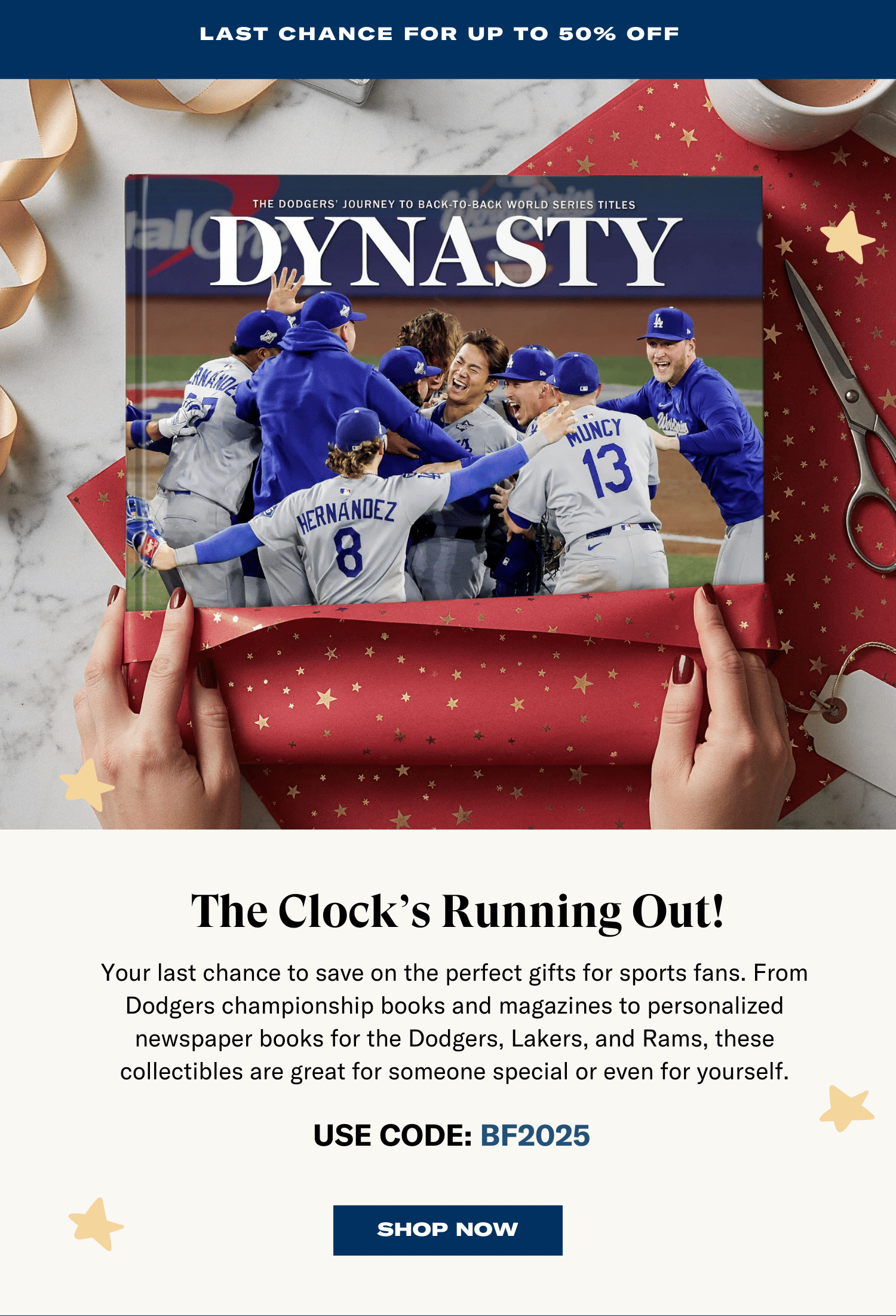 LAST CHANCE FOR UP TO 50% OFF