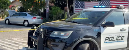 Police investigate the scene of an attack in Escondido that severely injured an Army veteran. He later died.