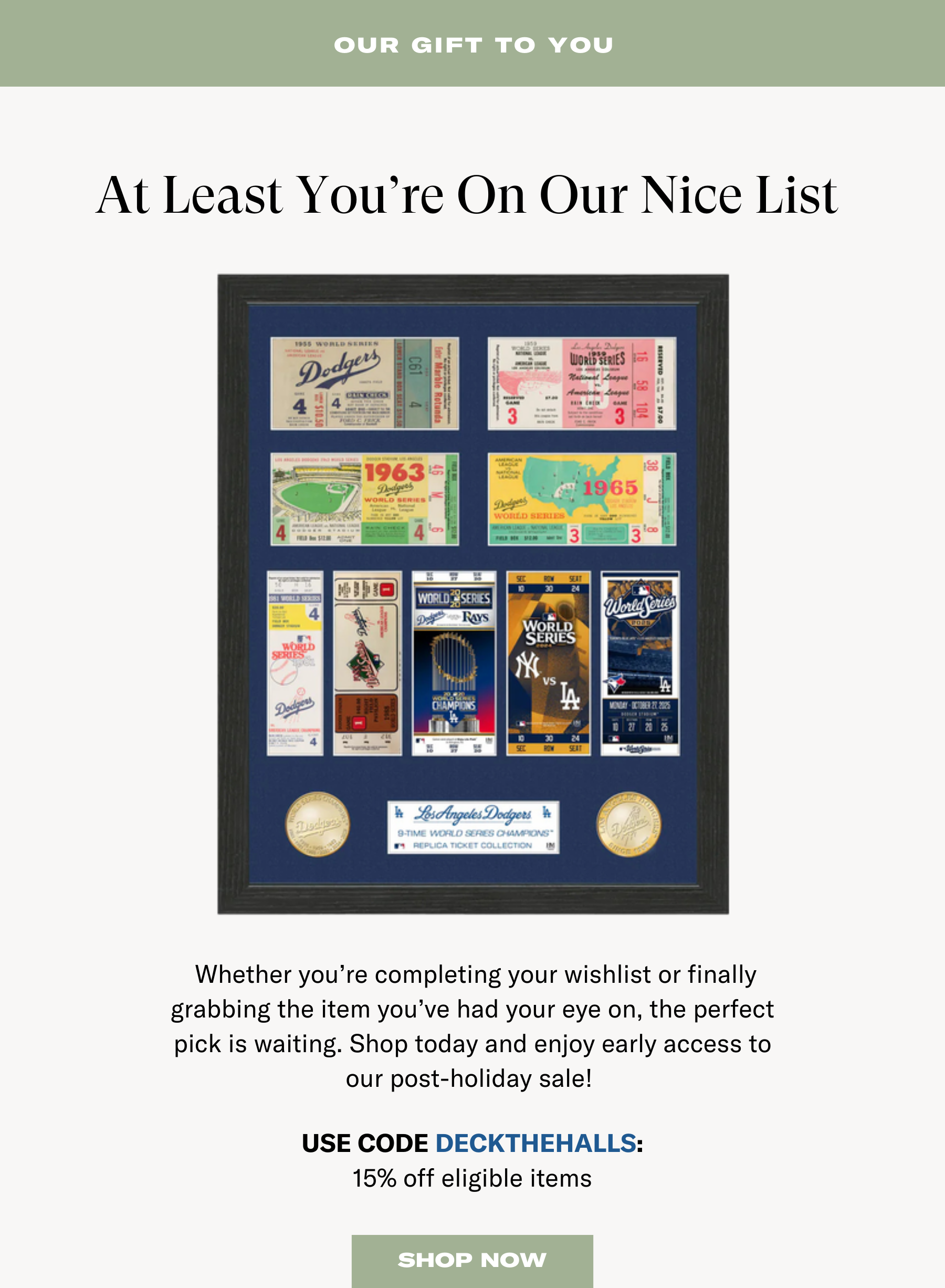 OUR GIFT TO YOU | At Least You're On Our Nice List