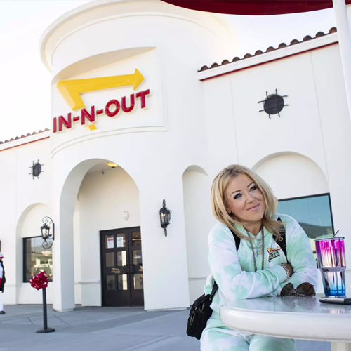 Lynsi Snyder sits outside an In-N-Out location