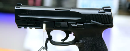 A handgun on display for sale A handgun on display for sale