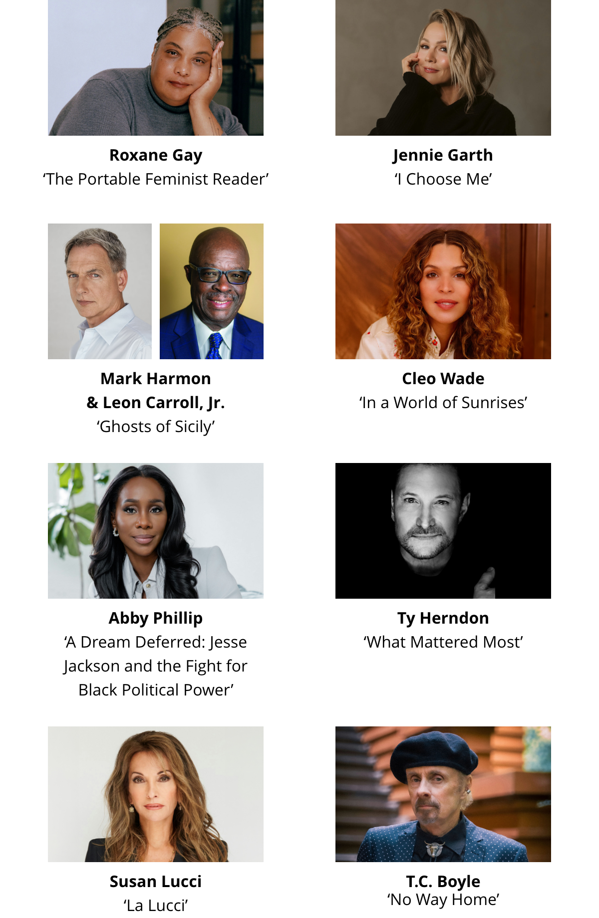 Festival of Books featured event talent lineup image