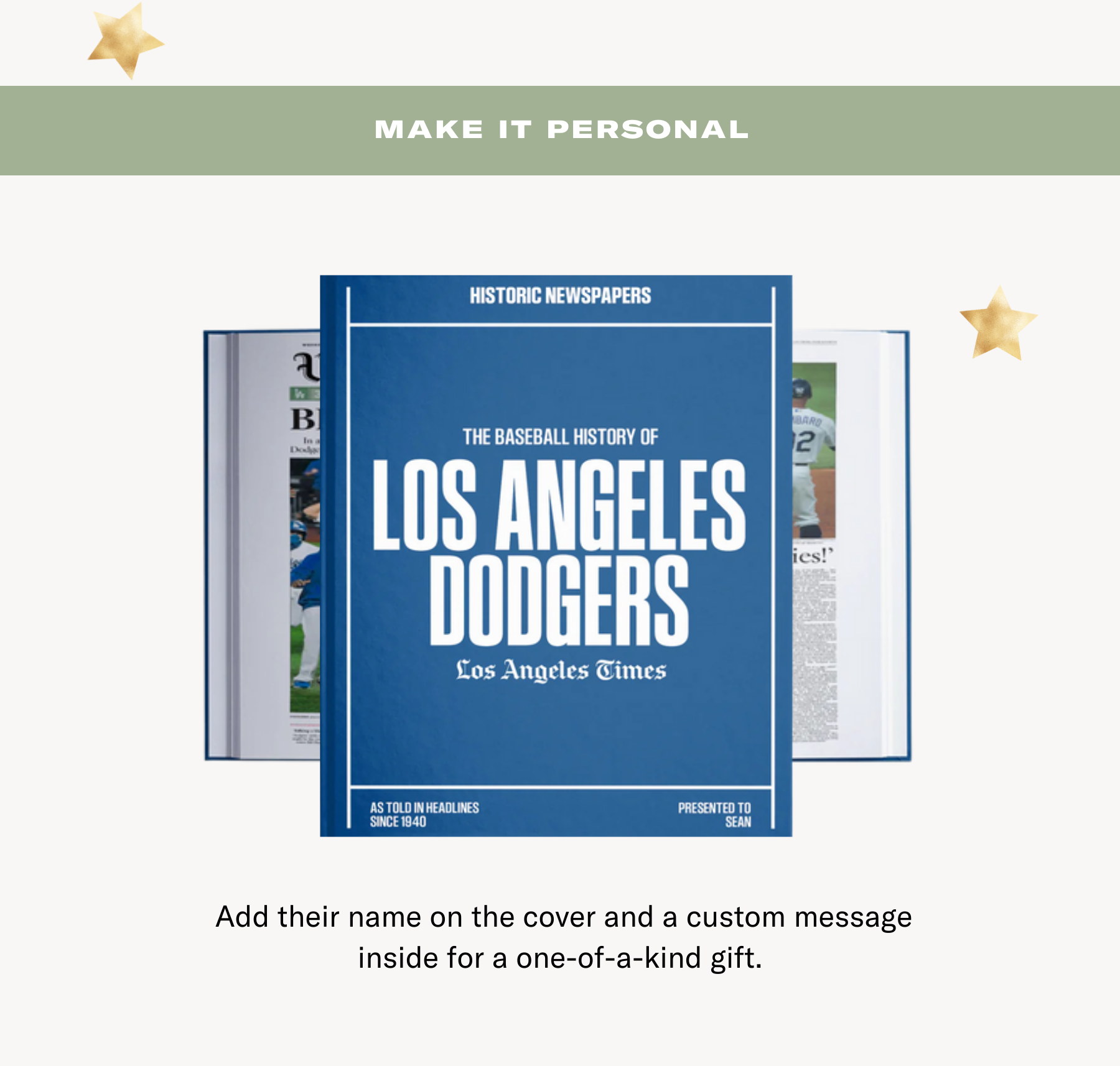 MAKE IT PERSONAL | Add their name on the cover and a custom message inside for a one-of-a-kind gift.