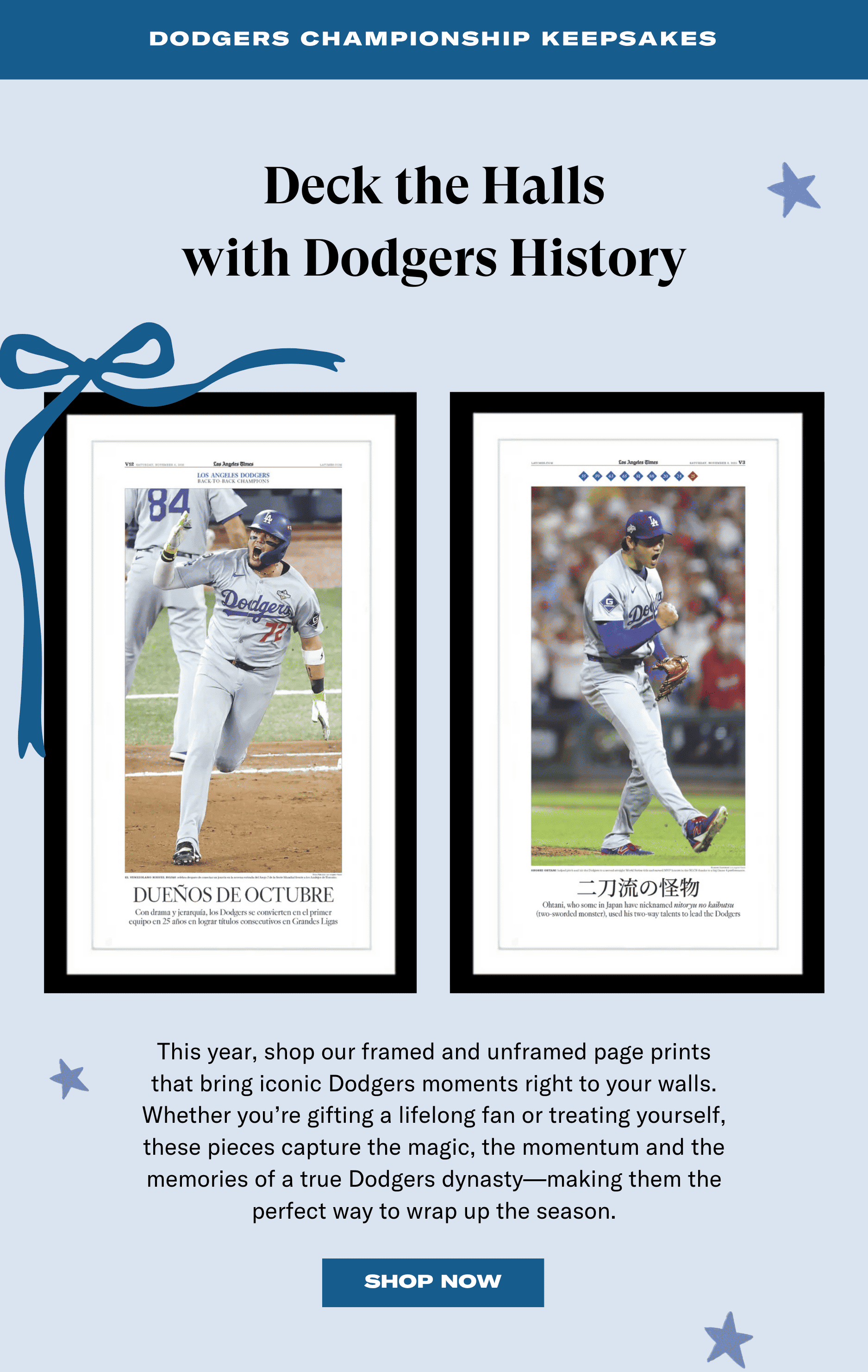 Dodgers Championship Keepsakes