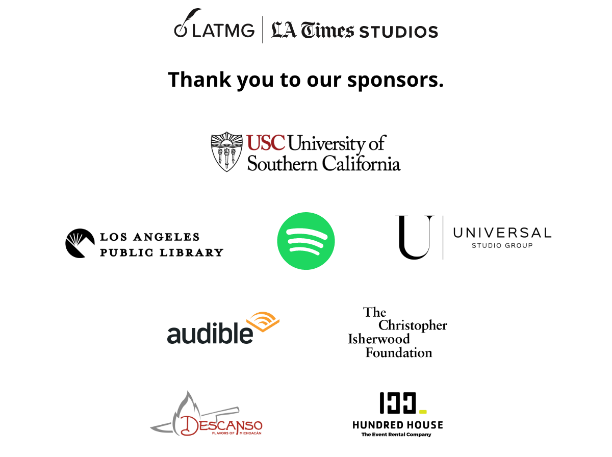 LATMG | LA Times Studios – Thank you to our sponsors. [Event Sponsors logo imagery]