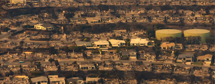 Homes burned by the the Palisades fire on Jan. 9.