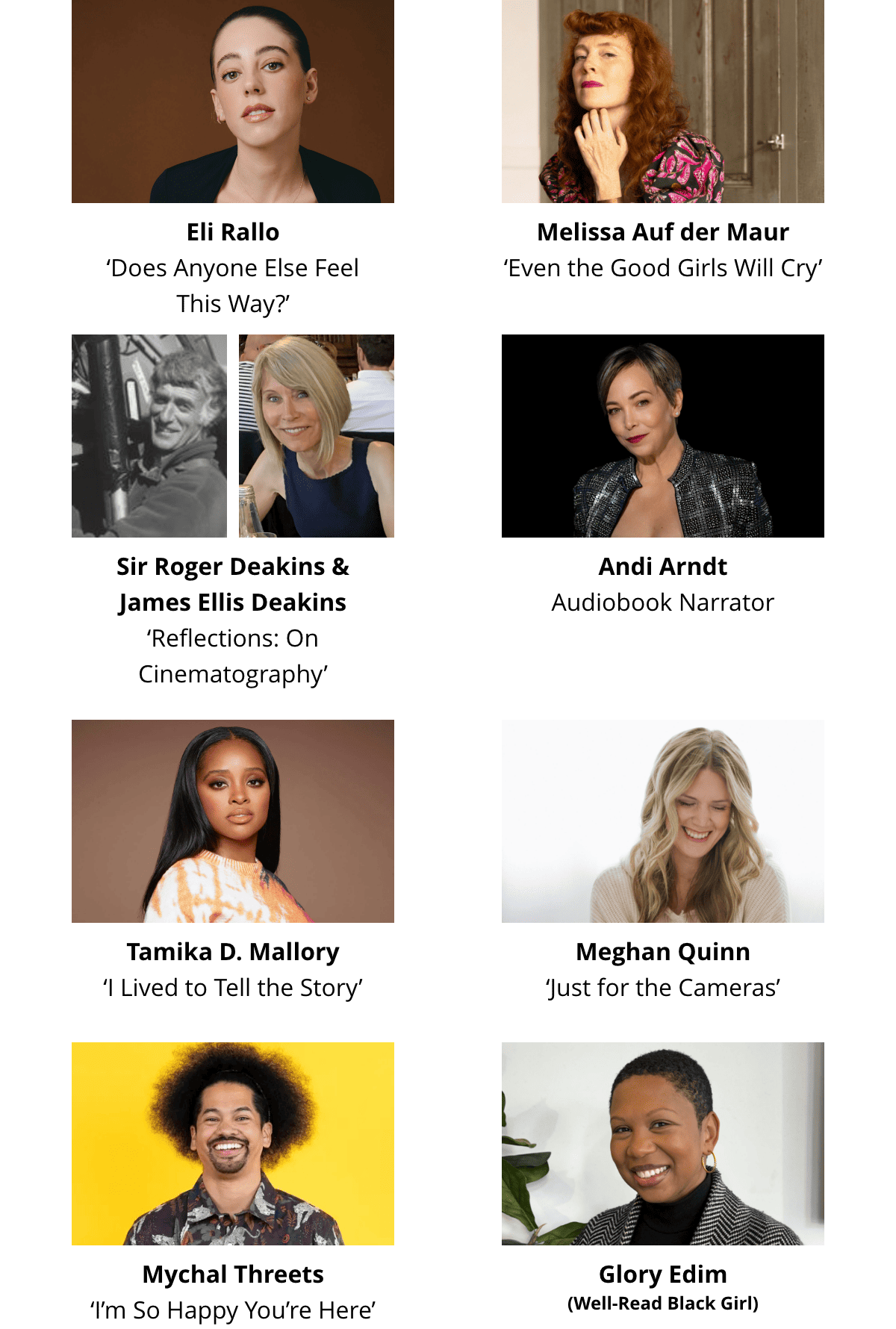 Festival of Books featured event talent lineup image