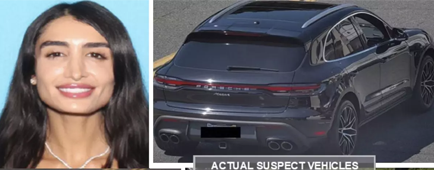 A composite image of several vehicles and a photo of a smiling woman