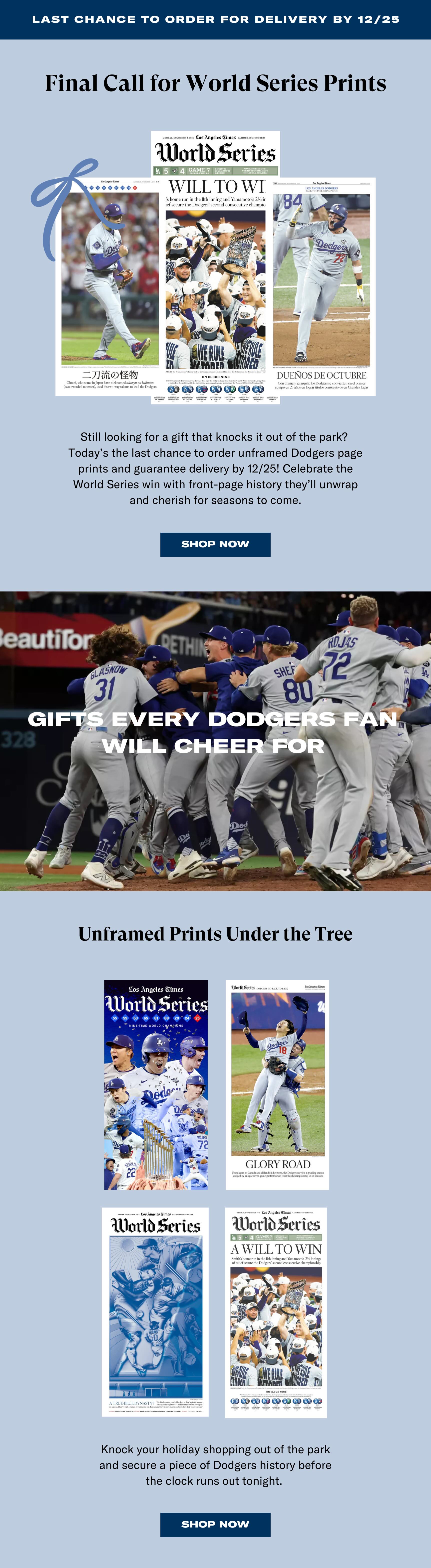 ORDER TODAY TO RECEIVE BEFORE 12/25