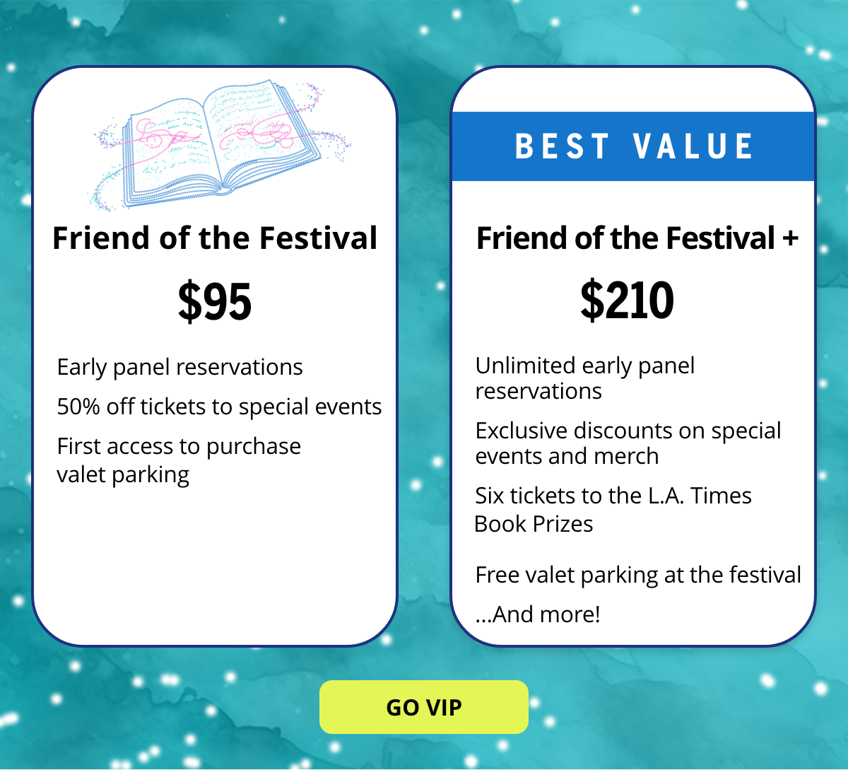 Friend of the Festival Package - $95 | Best Value! Friend of the Festival+ - $210