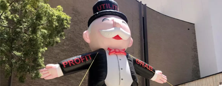 Demonstrators protest in San Diego against a franchise deal between the city of San Diego and SDG&E in 2021. Demonstrators protest in San Diego against a franchise deal between the city of San Diego and SDG&E in 2021.