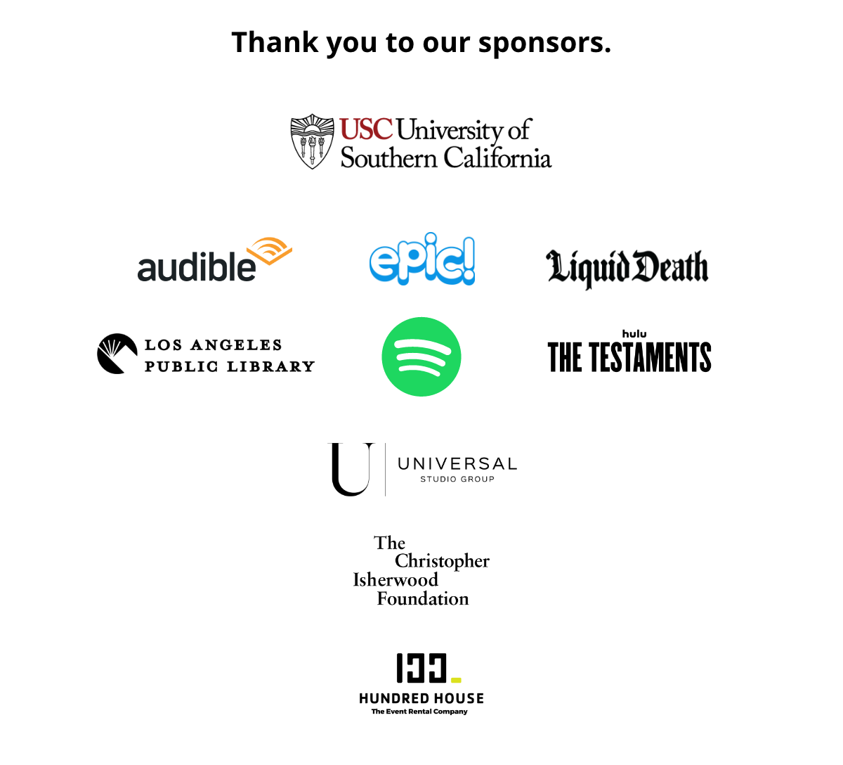 Thank you to our sponsors. [Event Sponsors logo lockup]