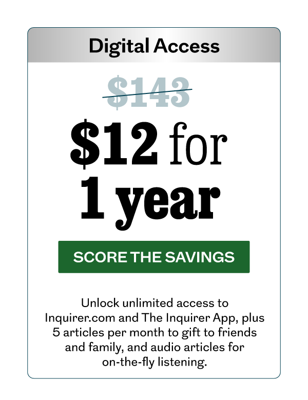 The Philadelphia Inquirer: $12 for 1 YEAR
