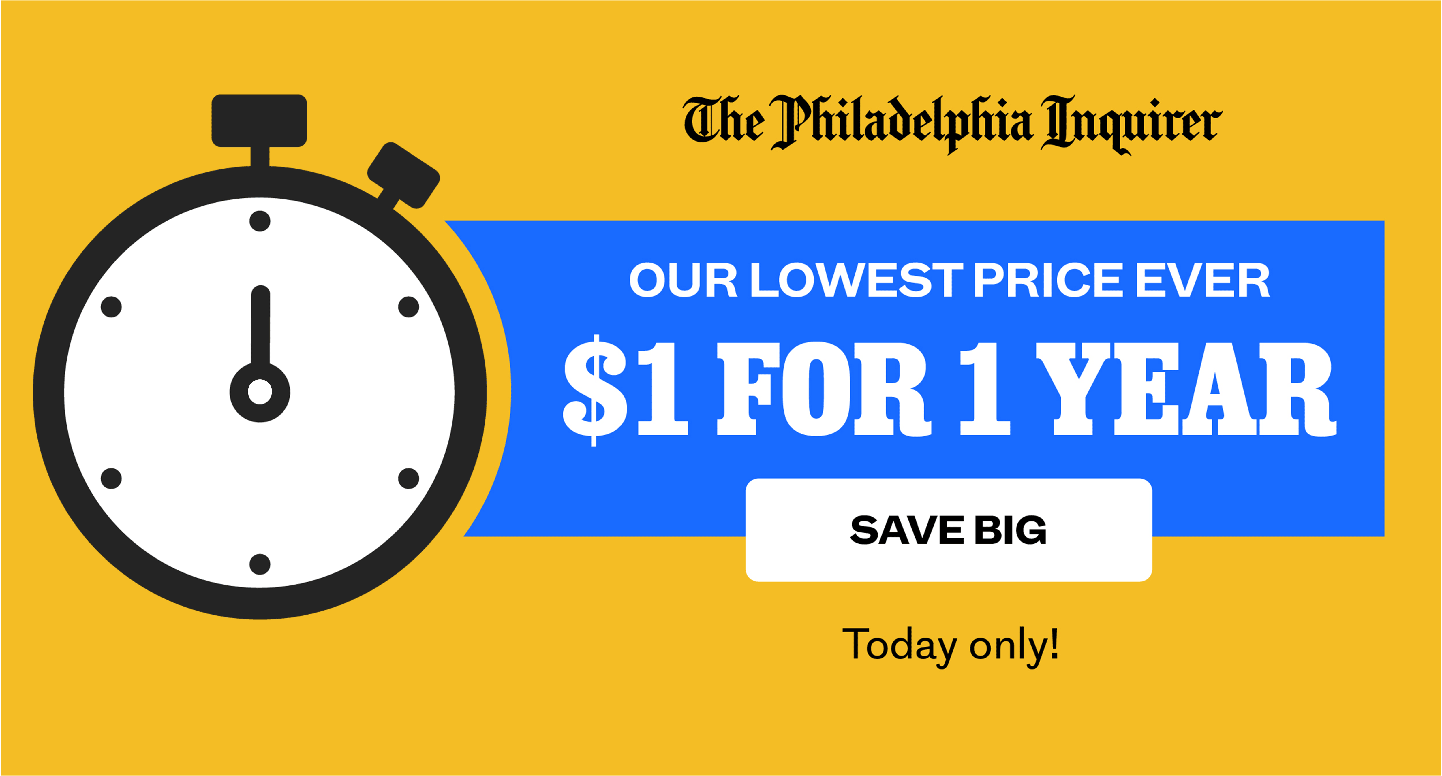 The Philadelphia Inquirer: One Day Sale: $1 for 1 Year!